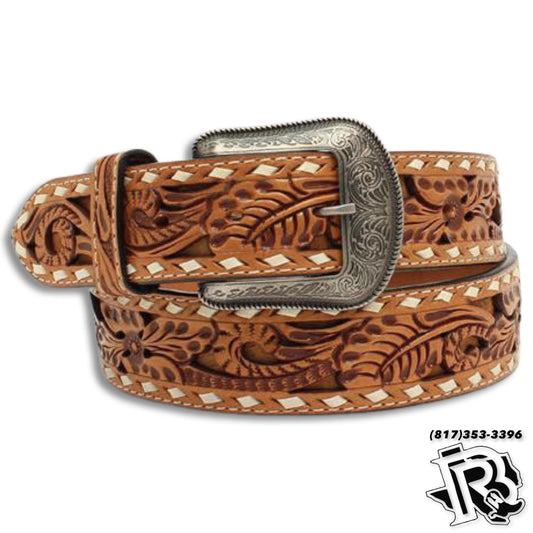 3D MENS BELT 1 1/2" LIGHT OIL FILIGREE FLORAL D7348 FINAL SALE