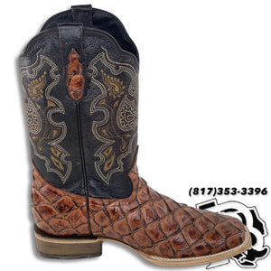 PRINT FISH BOOTS | CONGAC MEN SQUARE TOE WESTERN BOOTS STYLE #1212