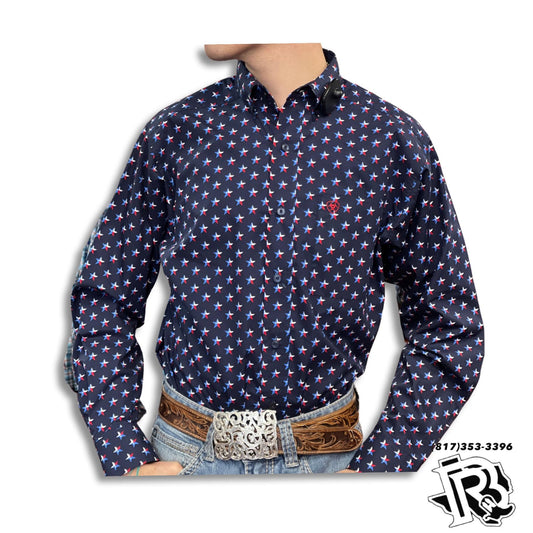 “ STAR “ | MENS  CLASSIC LONG SLEEVE SHIRT MARITIME BLUE 10041557