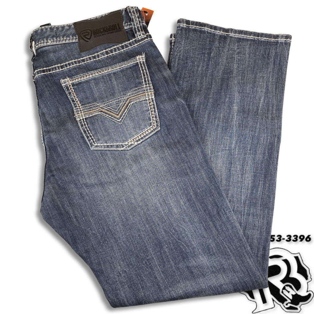 STRAIGHT LEG | MEN'S ROCK & ROLL DENIM JEAN'S STONE WASH M1R2777 BLUE LABEL