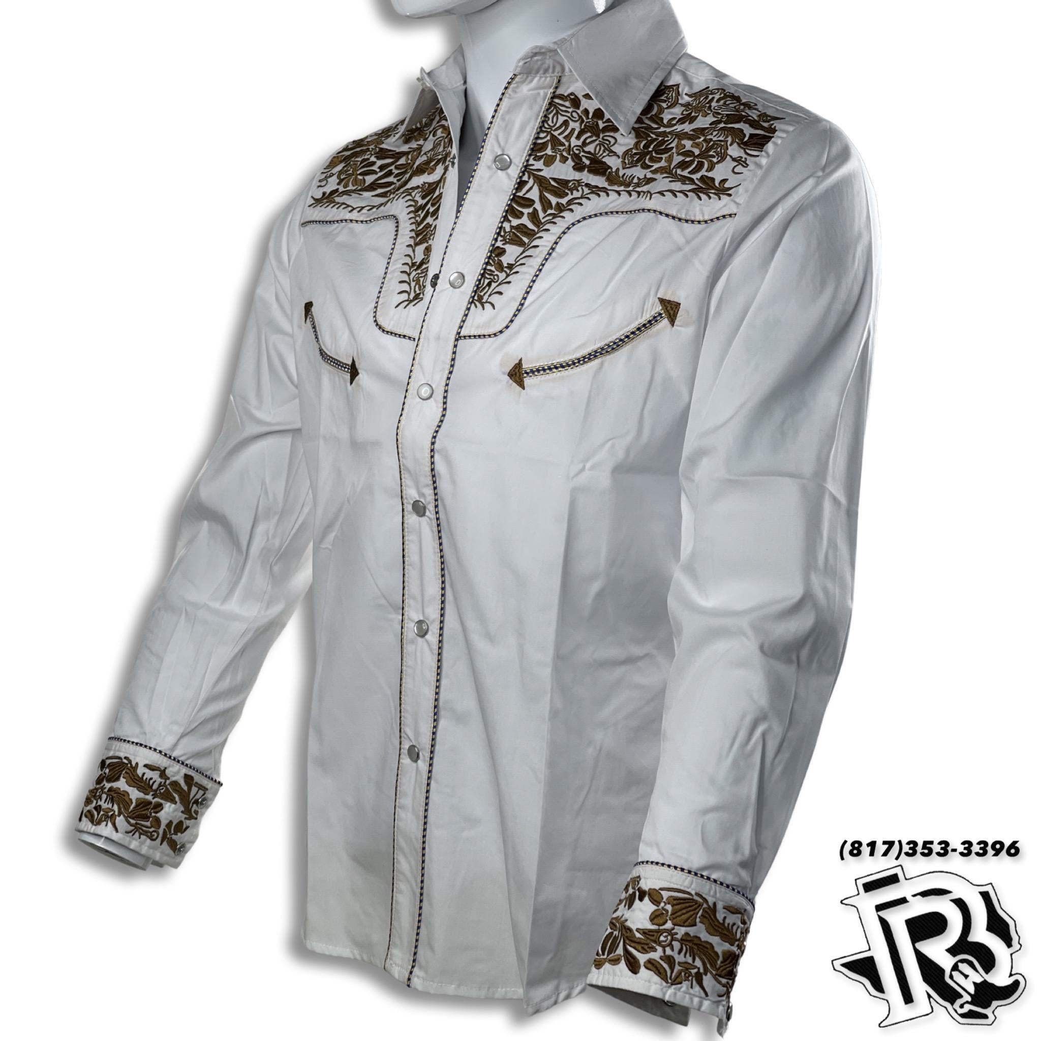 VINTAGE WESTERN SHIRTS | SNAP BUTTON WHITE MEN WESTERN LONG SLEEVE