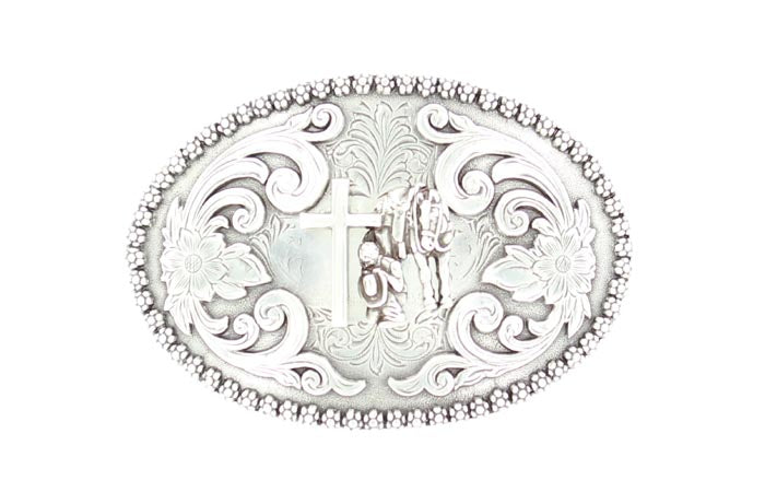 NOCONA MENS OVAL COWBOY PRAYER BUCKLE 3707259