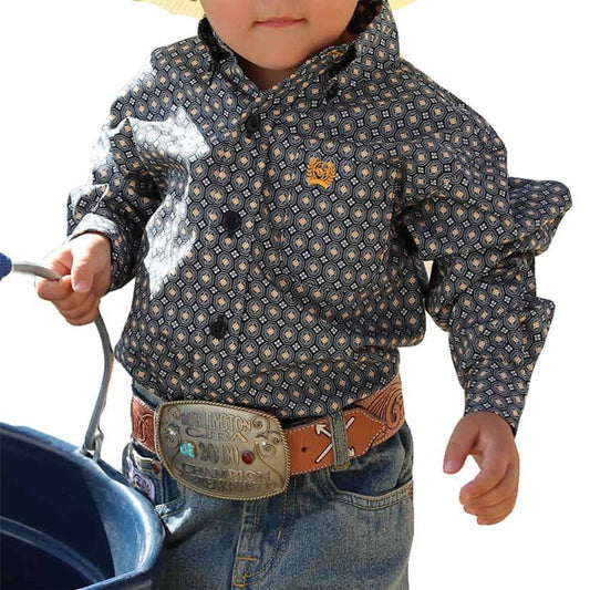 Cinch Navy Long Sleeve Buttondown Infant Shirt| MTW7062292