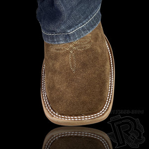 ROUGH OUT BOOTS | LIGHT BROWN SQUARE TOE