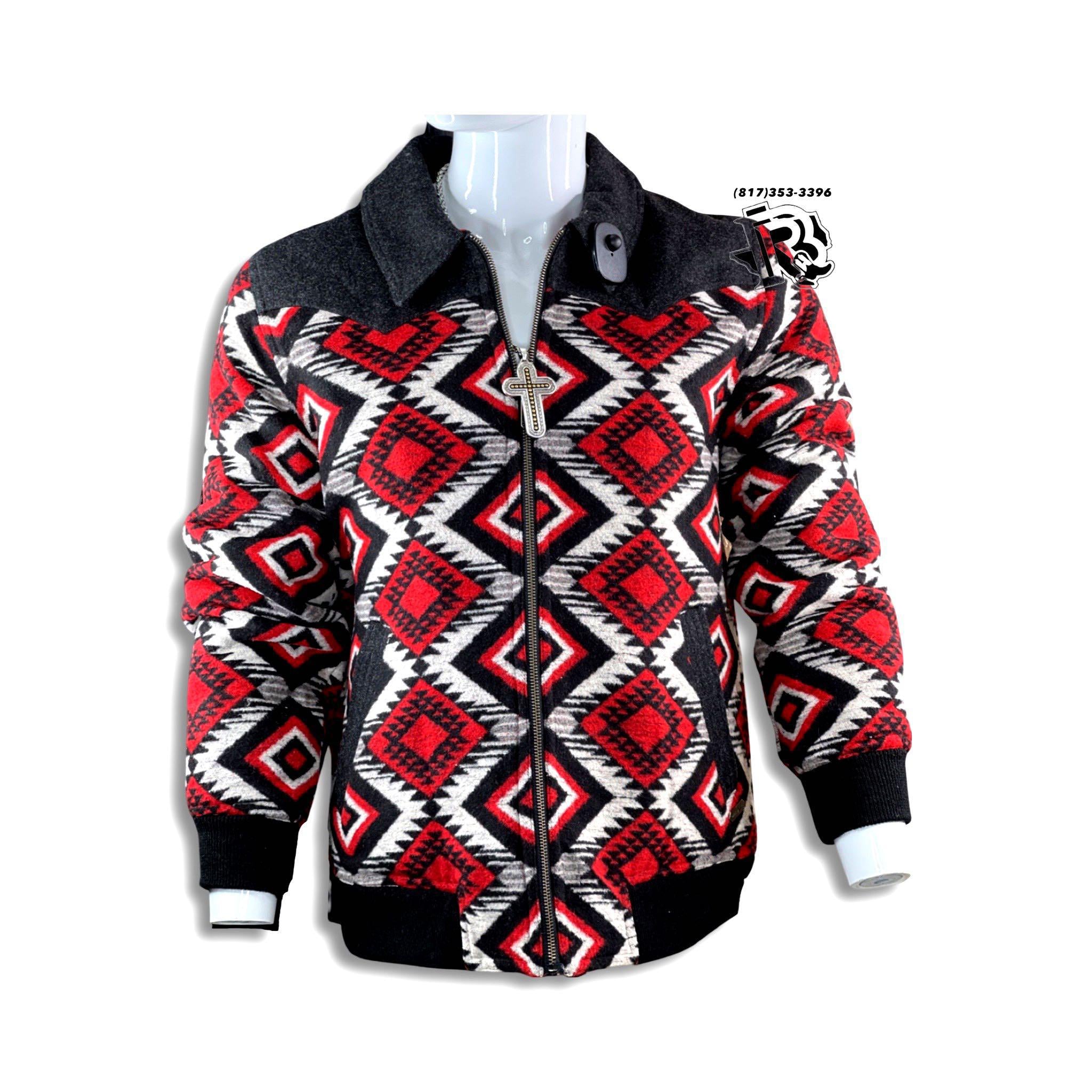 “ Ramsey ” | MENS WOOL AZTEC COAT POWER RIVER SCARLET | PRM092RZZD