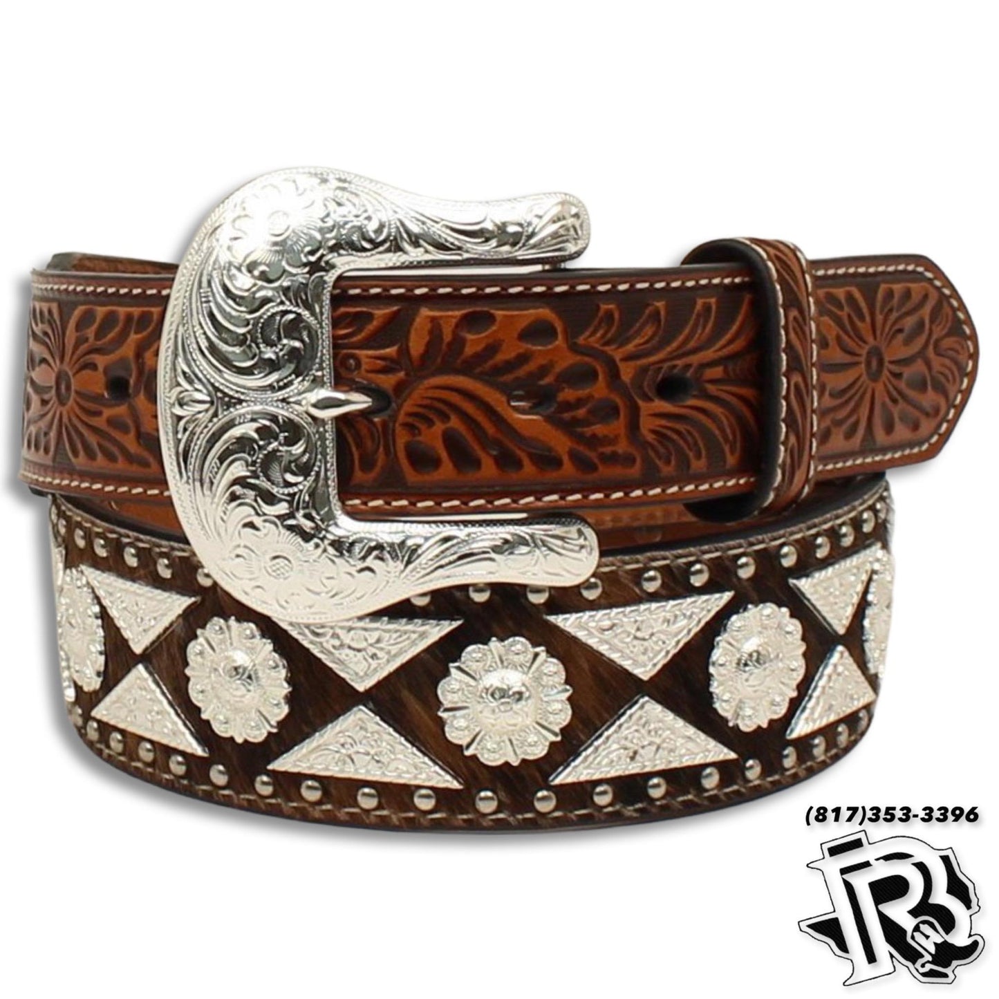 Men’s Ariat Belt : METAL Conchos A1023808