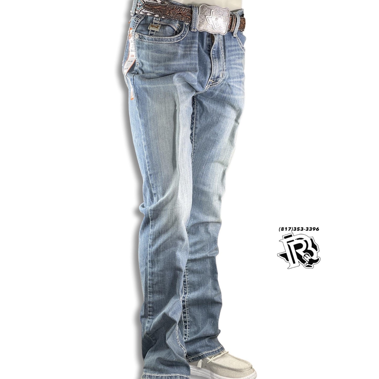 “ Rual “ BOOT CUT | CINCH MENS MEDIUM STONE WASH JEANS MB54336001