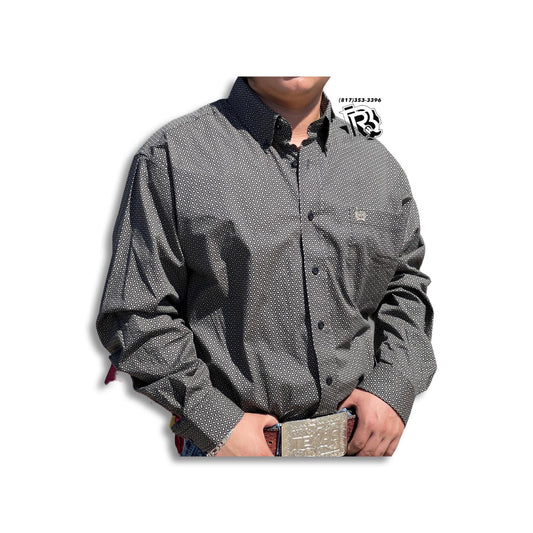 “ Elliot “ | Men Long Sleeve Western Shirt Black Tan MTW1105328