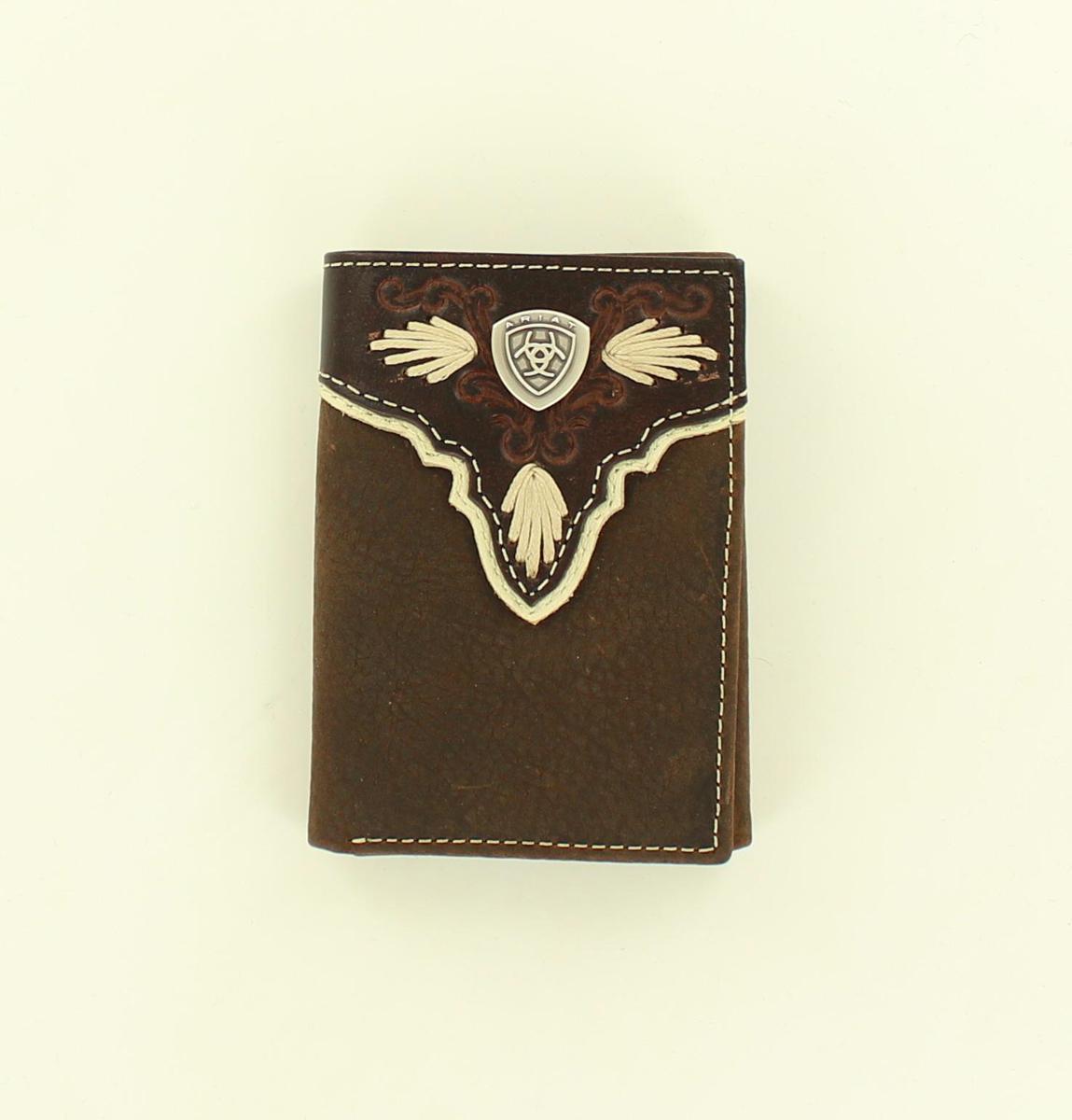 ARIAT PREMIUM BRAND MENS TRIFOLD WALLET