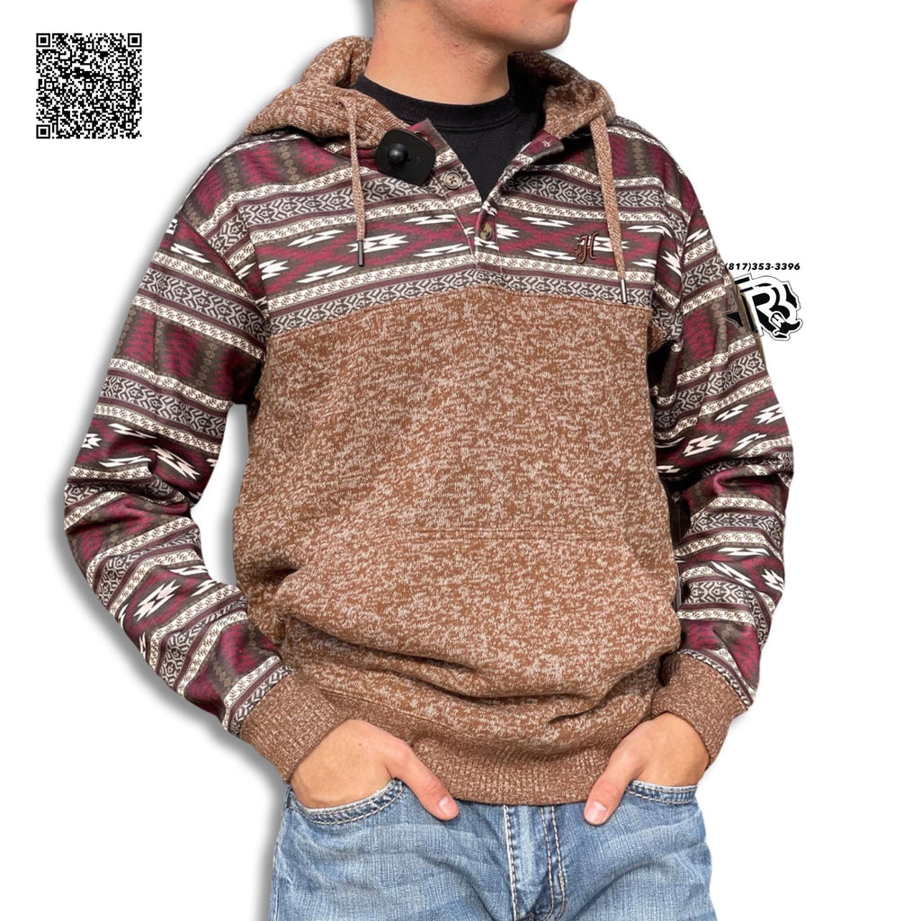 “ Jimmy “ | Men Western Hoodie Light Brown HH1182BR