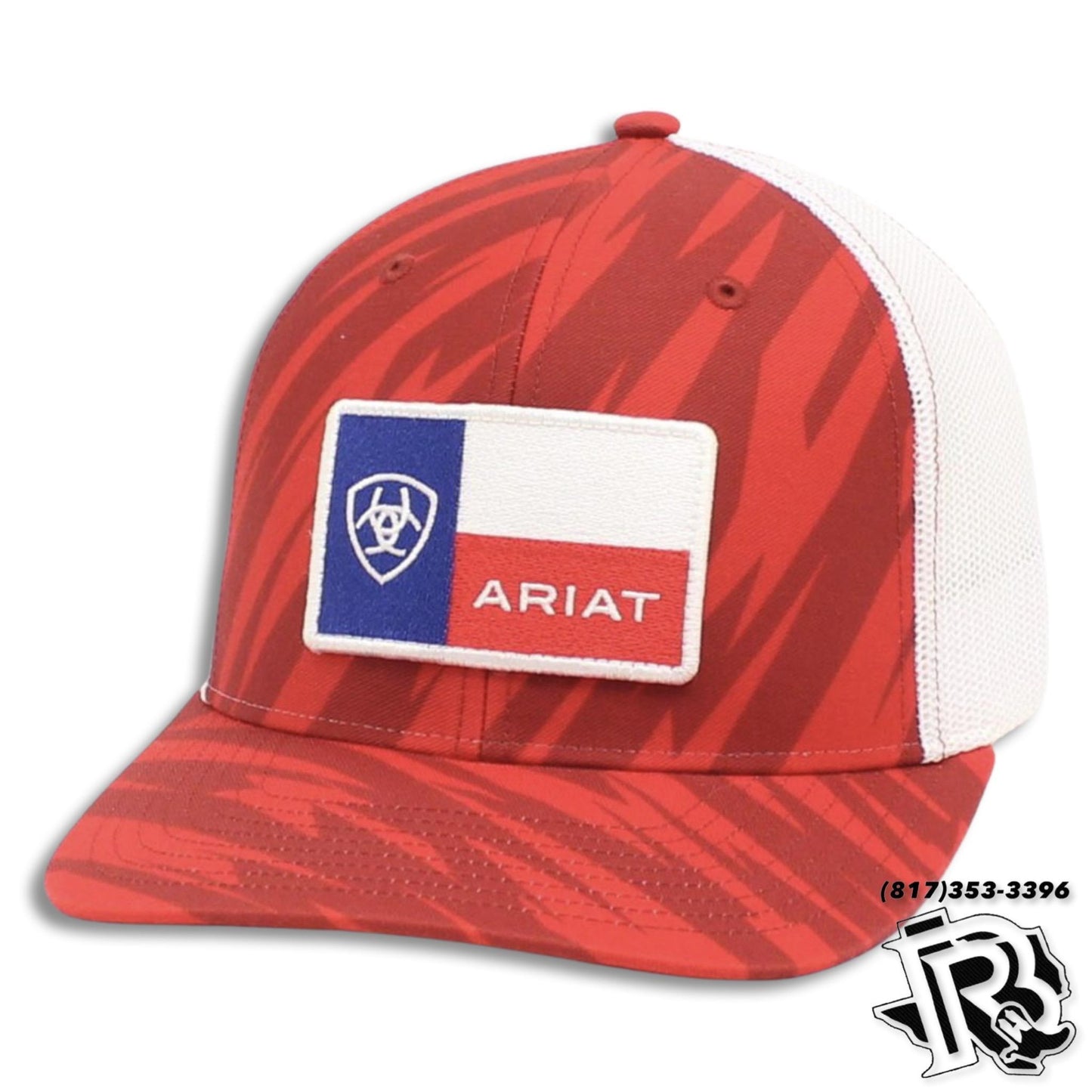 ARIAT MENS R112 SNAP BACK ZIG ZAG FLAG PATCH RED A300017204