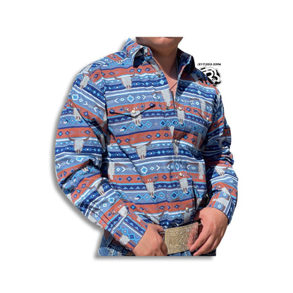 “ Hunter “ | Men Western Shirt Aztec Long Sleeve Shirt 10039301