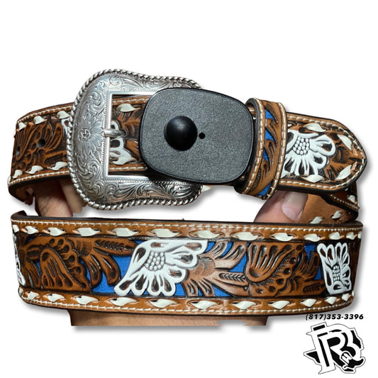 “ Jake “ | MEN WESTERN TOOLED BELT BLUE  N2413027