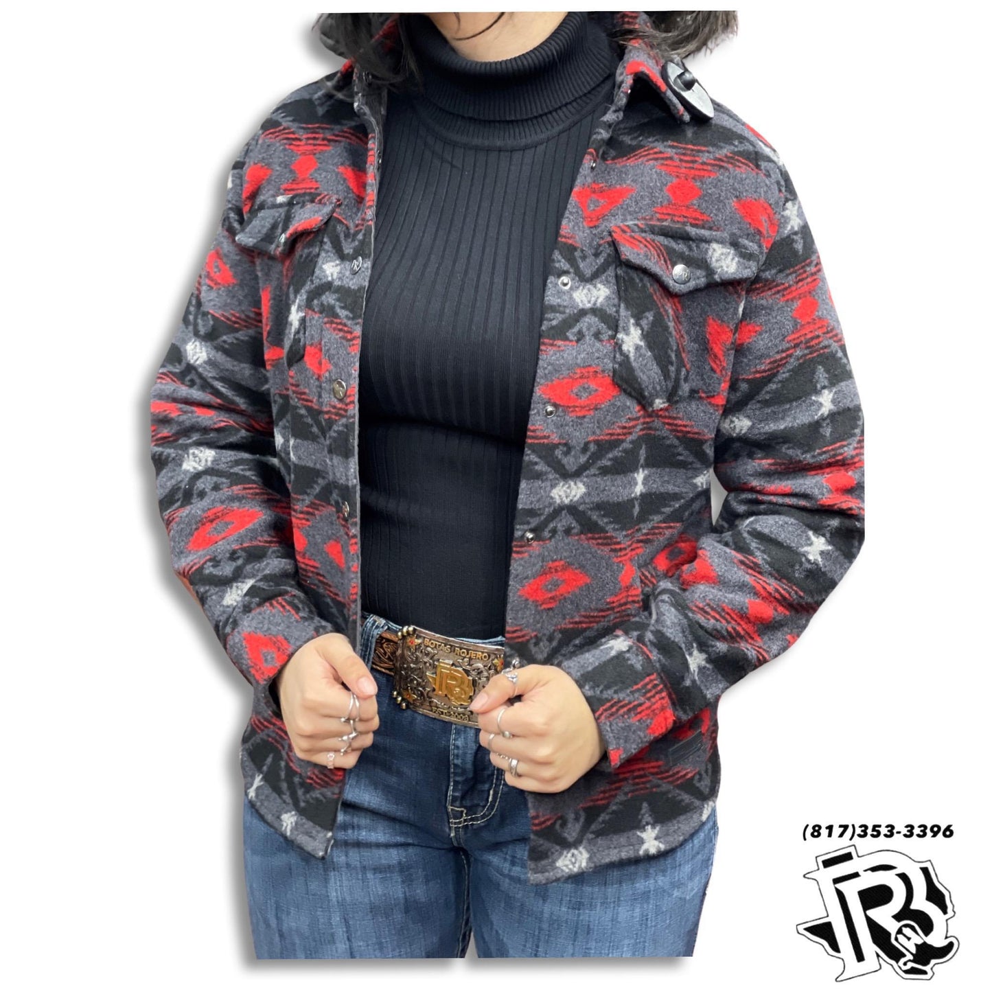 “ Aya “ | WOMEN WESTERN  JACKET RED AZTEC PRW092RZZ3