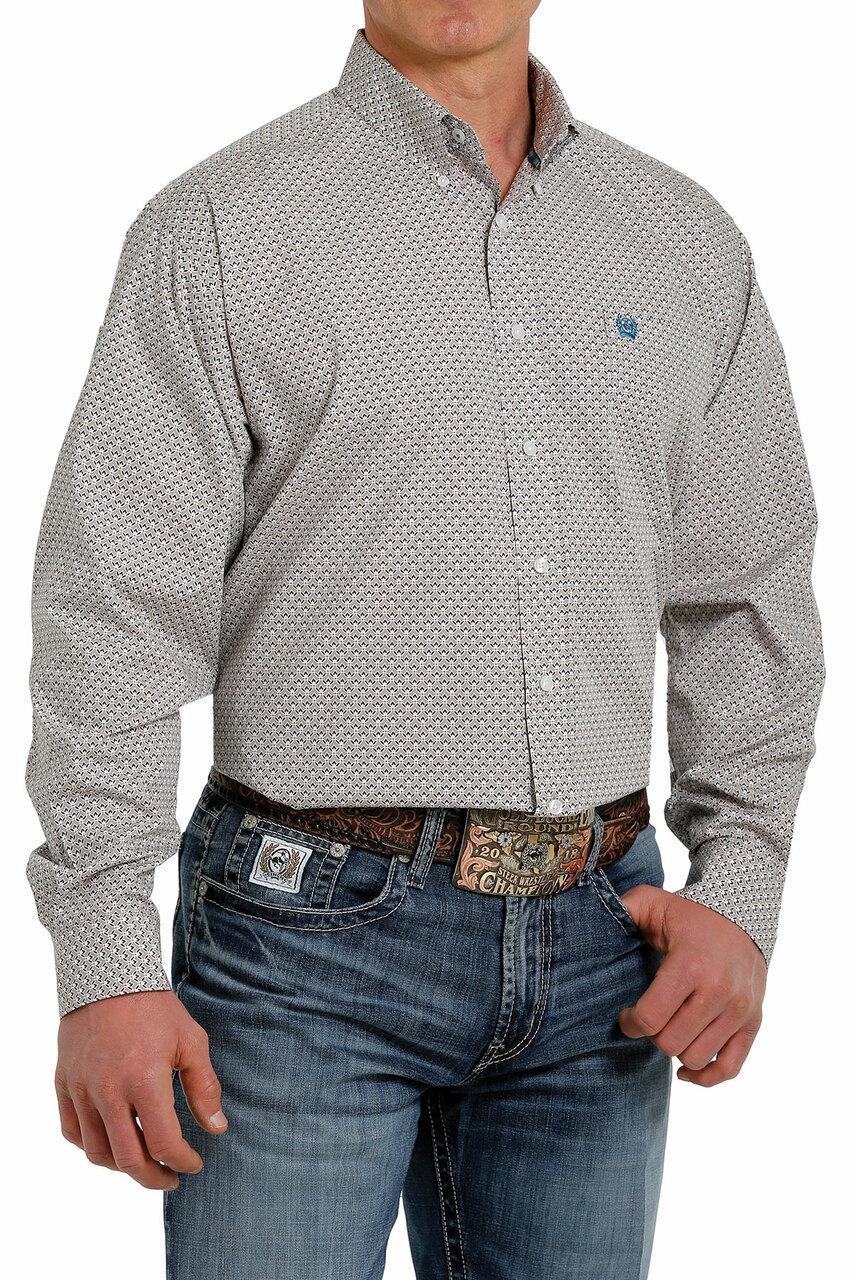 CINCH KHAKI GEOMETRIC PRINT MEN’S SHIRT | MTW1105346