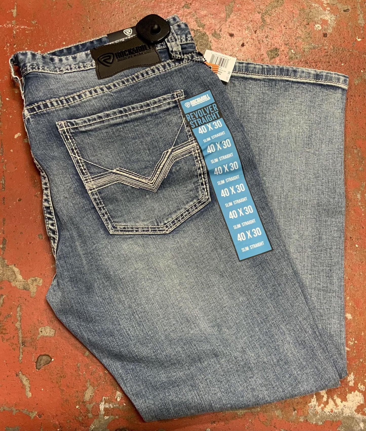 MENS REF RAISED EMB V PCKTMID VIN MEDIUM VINTAGE JEANS |RRMD1RRZSH