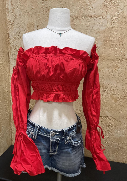 Heidi red crop top