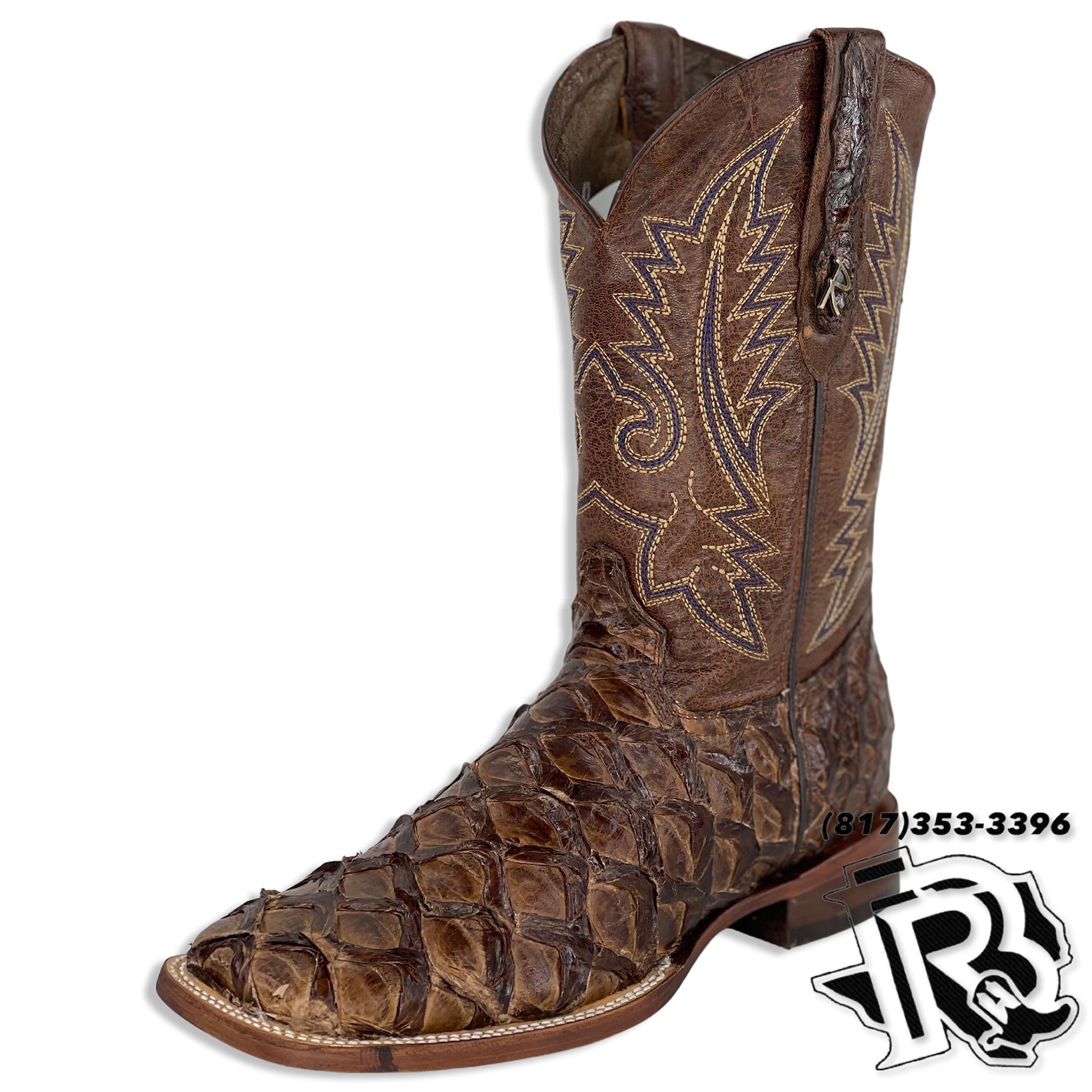 FISH BOOTS BIG BASS DARK BROWN ORIGNAL FISH MEN SQUARE TOE BOOTS Botas Rojero