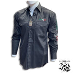 “ Wyatt “ | MEN WRANGLER WESTERN SHIRT BLACK MEXICO FLAG m