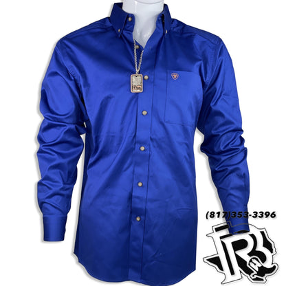 SOLID ULTRAMARINE MEN SHIRT | LONG SLEEVE ARIAT MEN WESTERN SHIRT 10006660