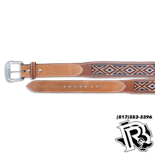 RANGER BELT | EMBROIDERED DIAMOND X RUST TAN BROWN MEN BELT IFB-900