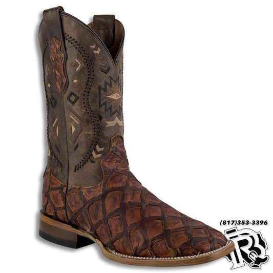 PIRARUCU (fish) BRANDY ORIGNAL | MEN SQUARE TOE WESTERN BOOTS STYLE | Thr5040