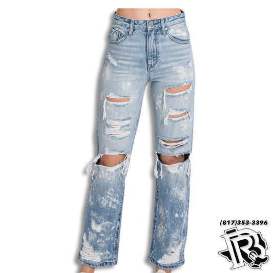 “ VIVI MOM JEANS “ | VINTAGE STRAIGHT LIGHT BLUE WASH