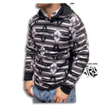 “ Walker “  | MEN GREY AZTEC VINTAGE DESIGN WESTERN HOODIE P8H1534