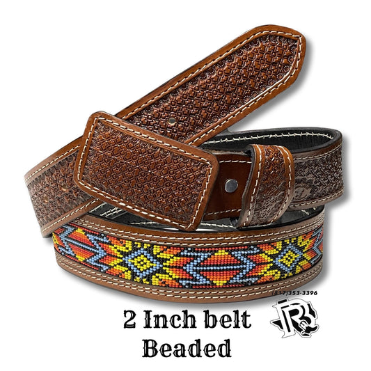 “ Eli “ | MEN WESTERN BELT BEADED YELLOW MULTI COLOR