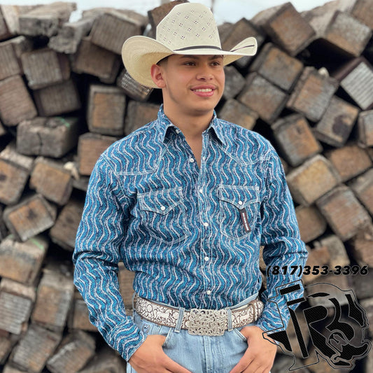 BLUE PRINT | LONG SLEEVE MEN WESTERN SHIRT