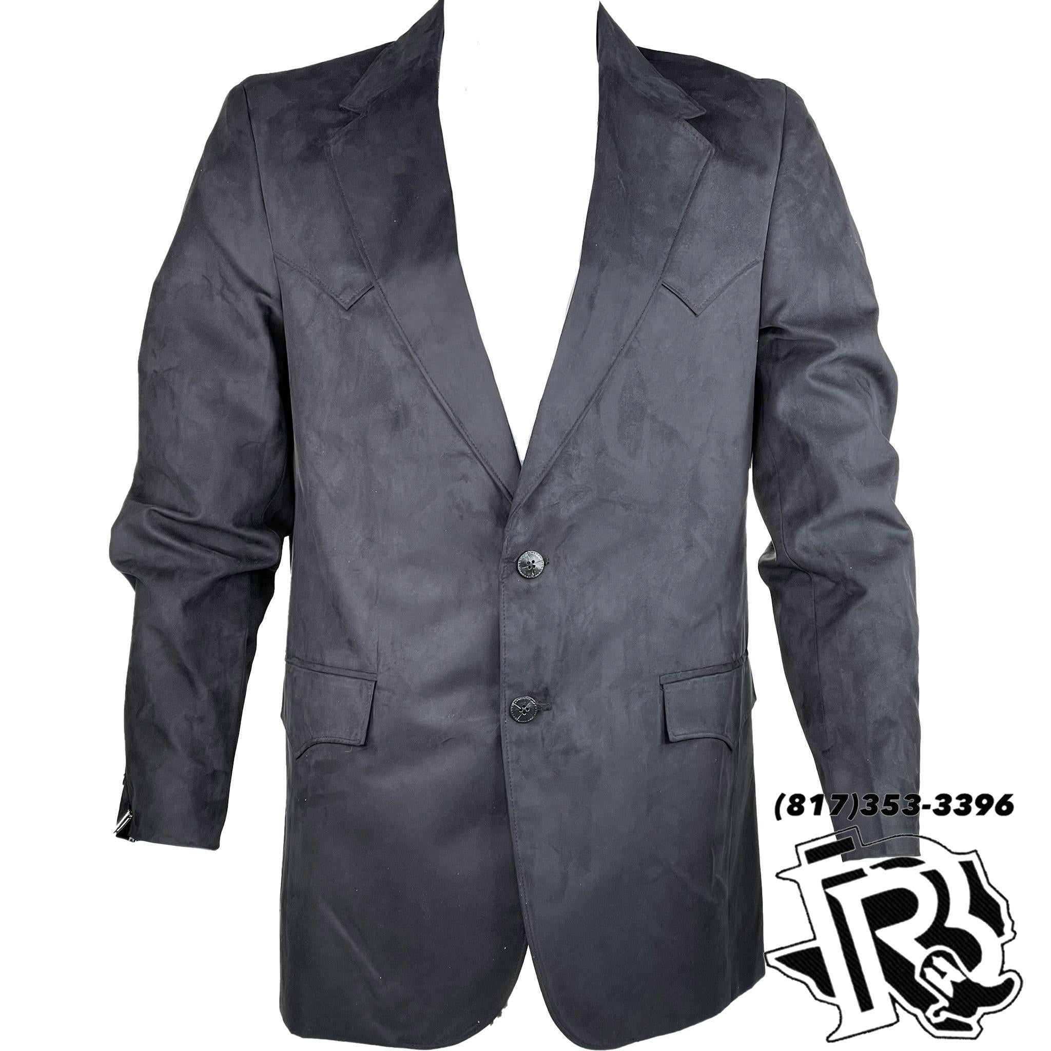 SPORT COAT | BLACK MICROSUEDE WESTERN DESIGN