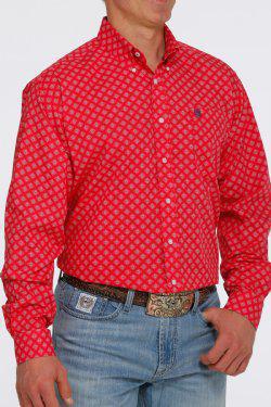 MENS LONG SLEEVE RED CINCH SHIRT |MTW1105398