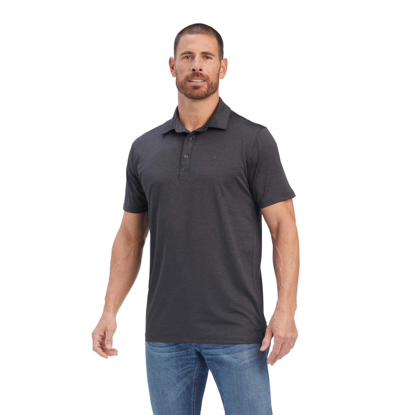 MEN'S ARIAT 2.0 FITTED POLO CHARCOAL | 10039548