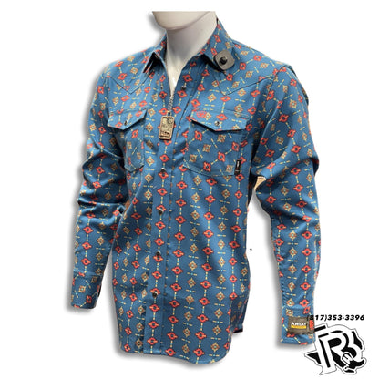 “ Keegan “ | MEN ARIAT WESTERN SHIRT FR FIRE RESISTANT SHIRT BLUE