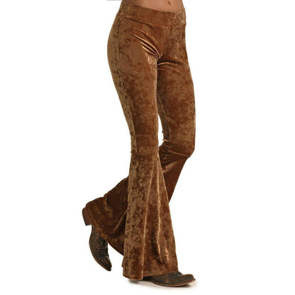 Rock & Roll Cowgirl Copper Velvet Bell Bottom Pants 78-6276