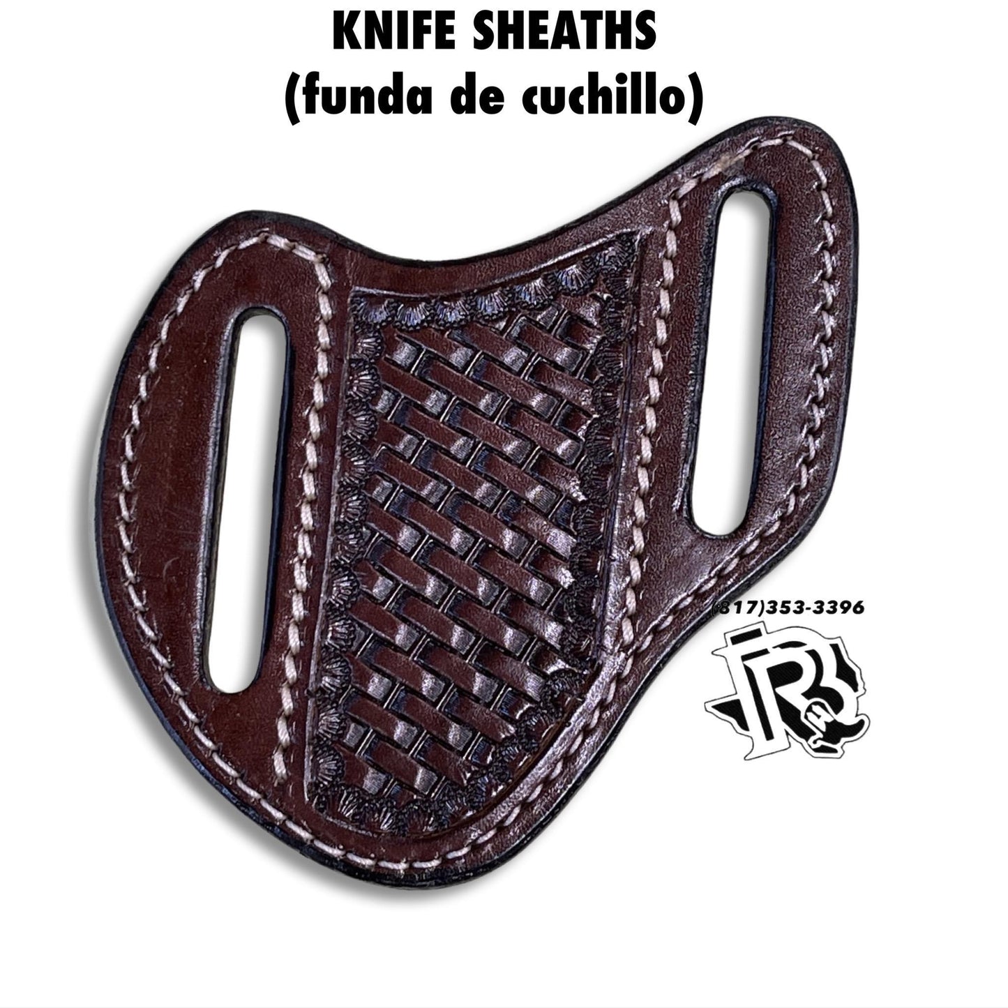 “ Cash “ | KNIFE SHEATHS COGNAC TOOLED LEATHER