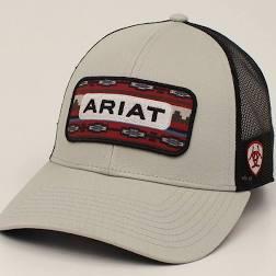 Ariat Men's Grey Snapback Logo Patch Cap