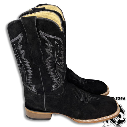 “ JACKSON “ | BLACK ROUGH OUT MEN SQUARE TOE WESTERN BOOTS MORELIA