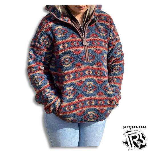 “ Ella “ | WOMEN CINCH SWEATER AZTEC PATTERN PULL OVER MAK9811001