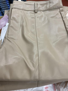 WOMAN LEATHER KHAKI JEANS