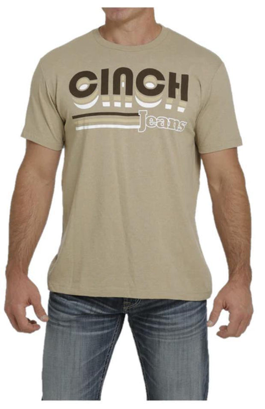 Cinch® Men's Logo Graphic Beige Short Sleeve T-Shirt MTT1690505