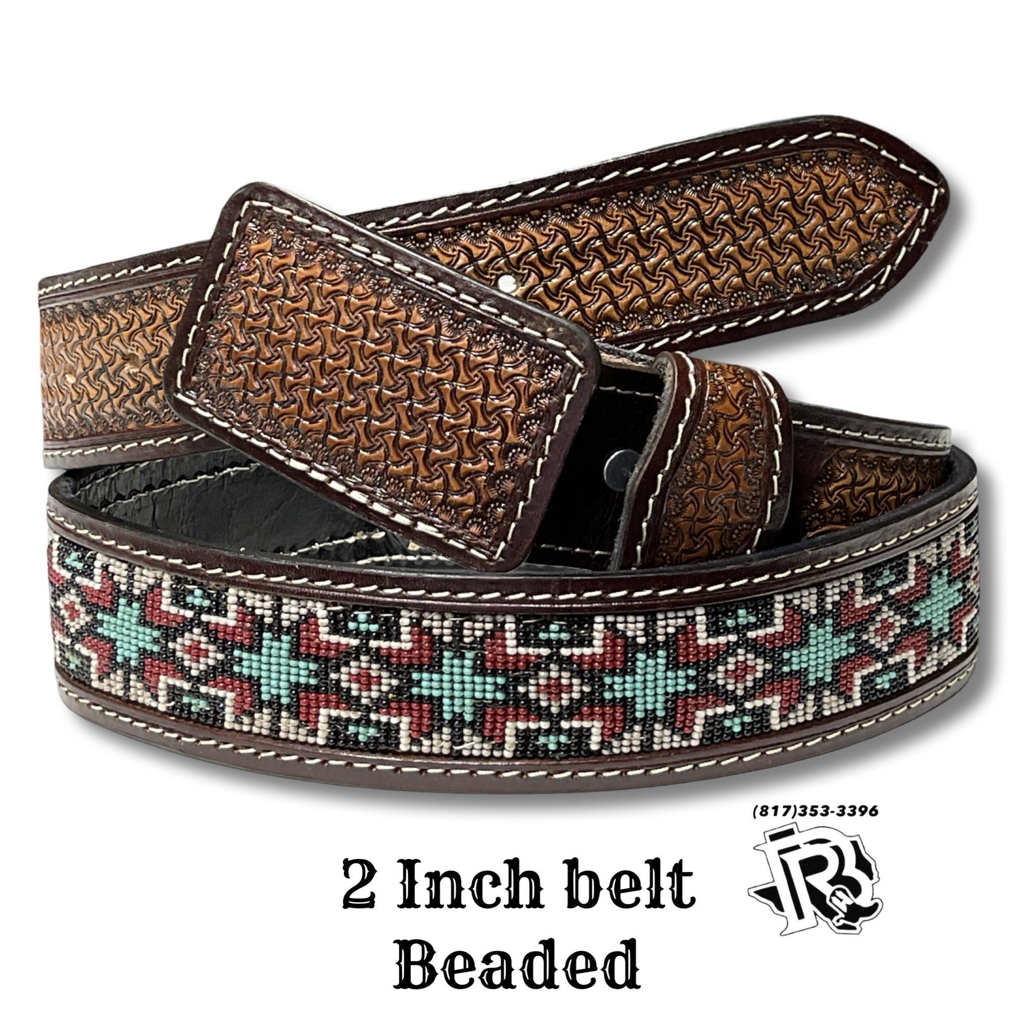 “ Aaron “ | MEN WESTERN BELT BEADED YELLOW MULTI COLOR