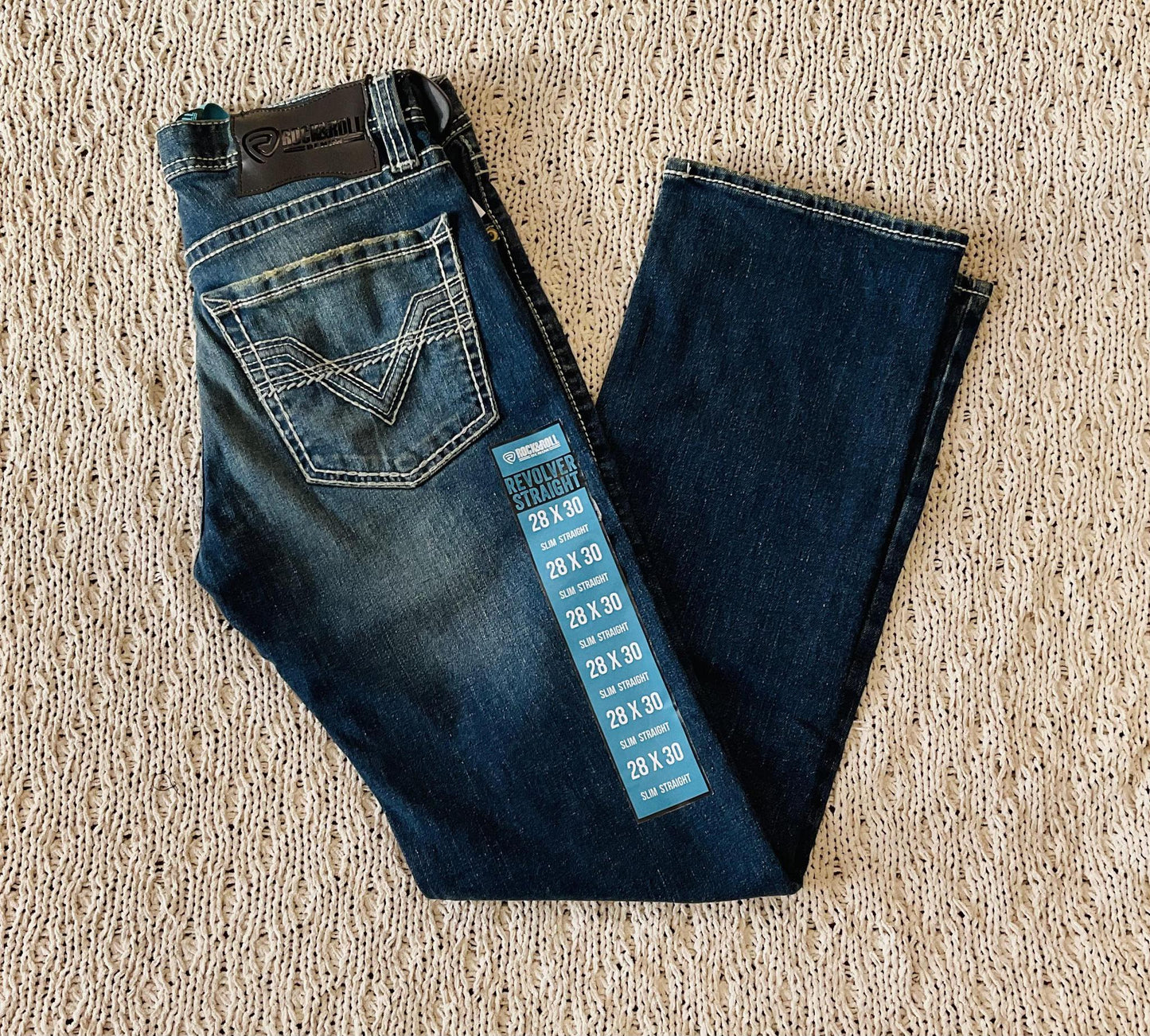 Mens ladder & raised denim revolver medium vintage jeans | RRMD1RR145 BLUE LABEL