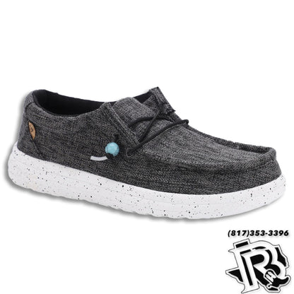 “ PAULA “ | WOMEN BLACK CASUAL CANVAS SHOE