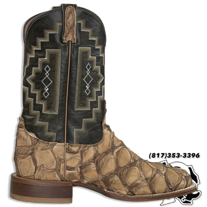 BIG BASS FISH BOOT | TONY LAMA MEN SQUARE TOE WESTERN BOOT  LEVIATHAN CHOCOLATE