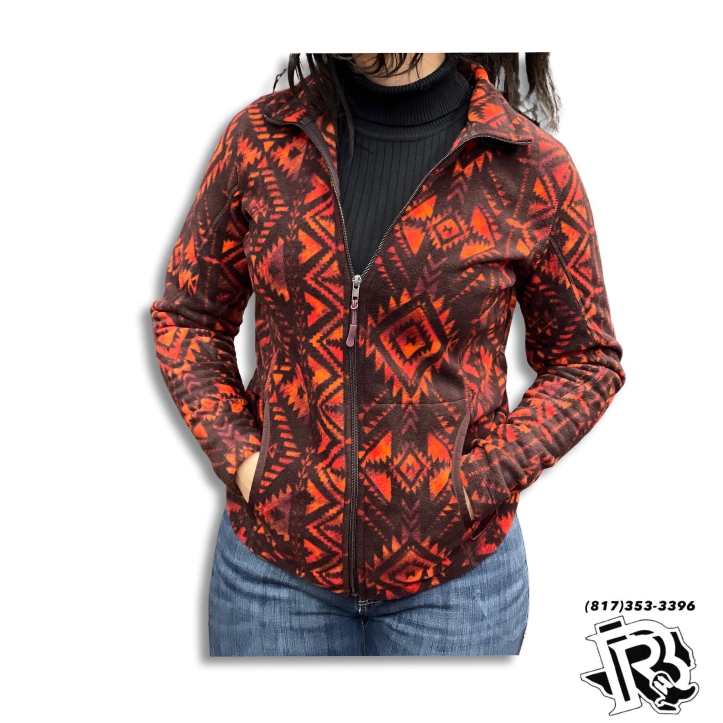 “ Aliya “ |  WOMENS  AZTEC FLEECE JACKET ROCK & ROLL MAROON PRWO92RZXZ