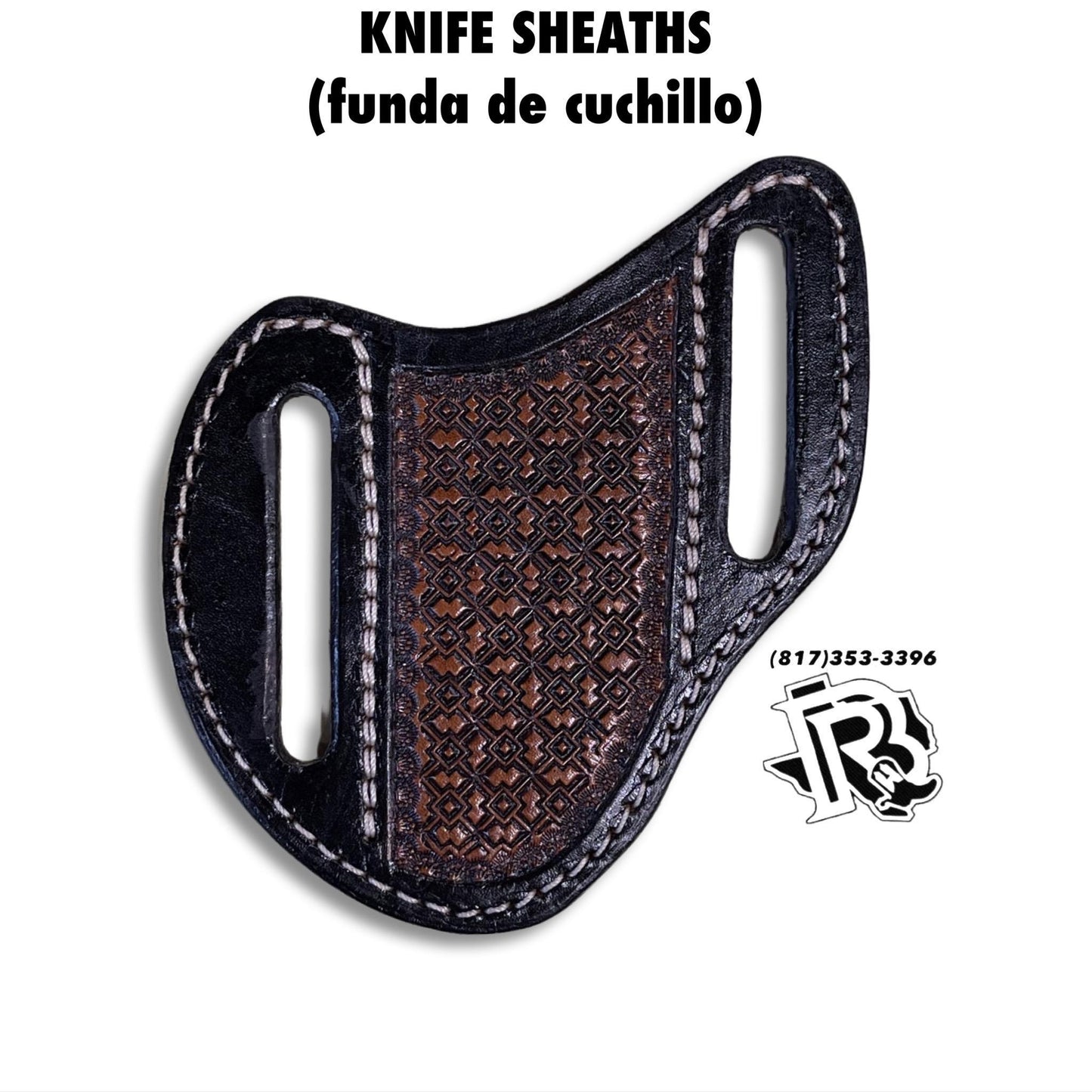 “ Zane  “ | KNIFE SHEATHS COGNAC TOOLED LEATHER