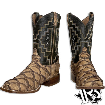 BIG BASS FISH BOOT | TONY LAMA MEN SQUARE TOE WESTERN BOOT  LEVIATHAN CHOCOLATE