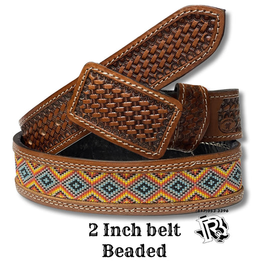 “ Angel “ | MEN WESTERN BELT BEADED YELLOW MULTI COLOR