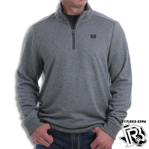 CINCH | Men's Grey 1/4 Zip Sweater Knit Pullover Sweatshirt